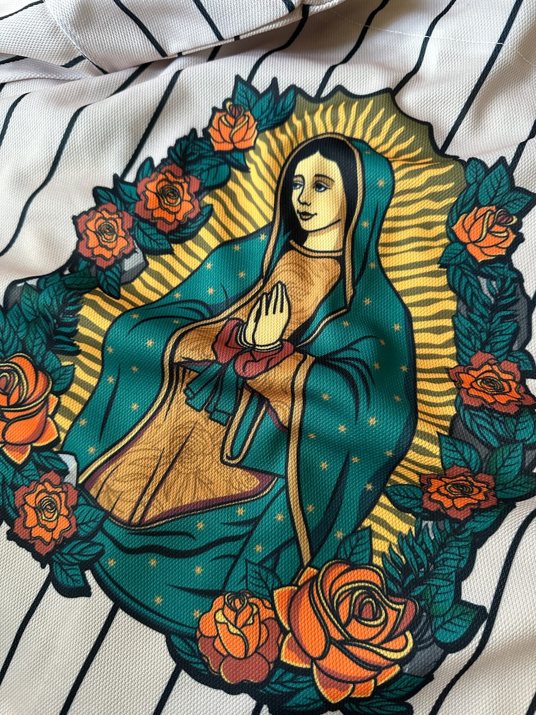 Customer photo review of Mexico Guadalupe Baseball Jersey