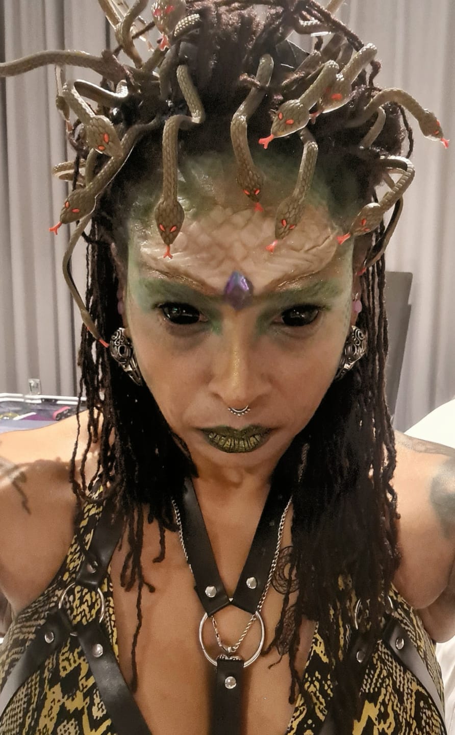 Customer photo review of Full Black Sclera Contacts