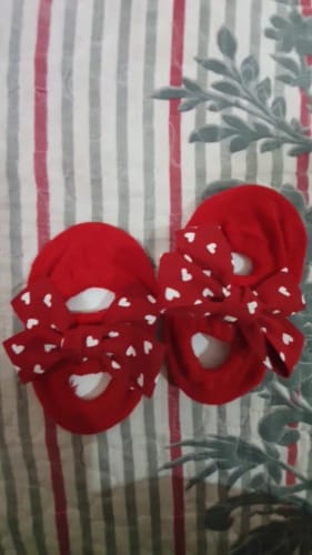 Customer photo review of Anti Slip Christmas Bowtie Socks