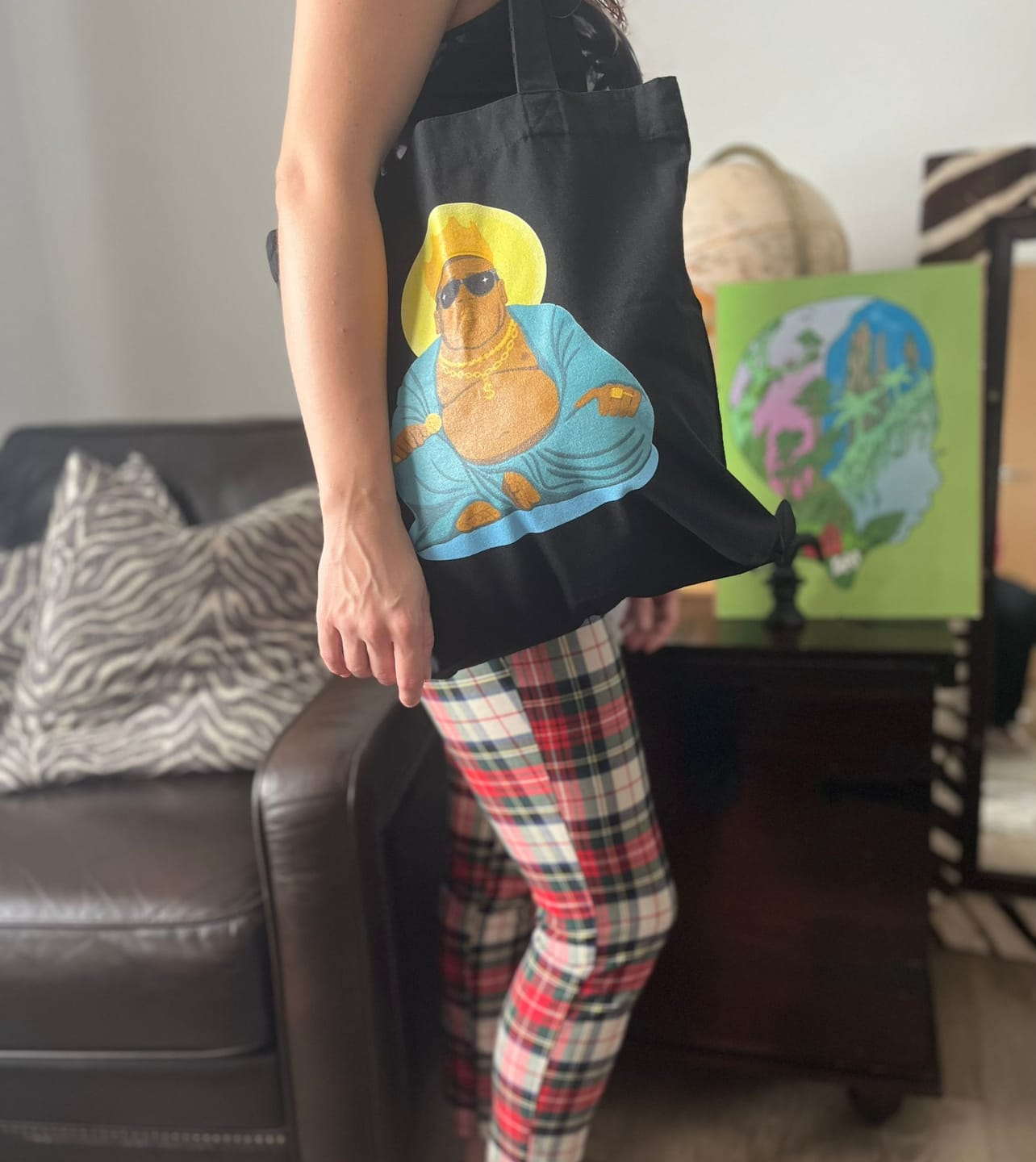 Customer photo review of Biggie Buddha Tote Bag