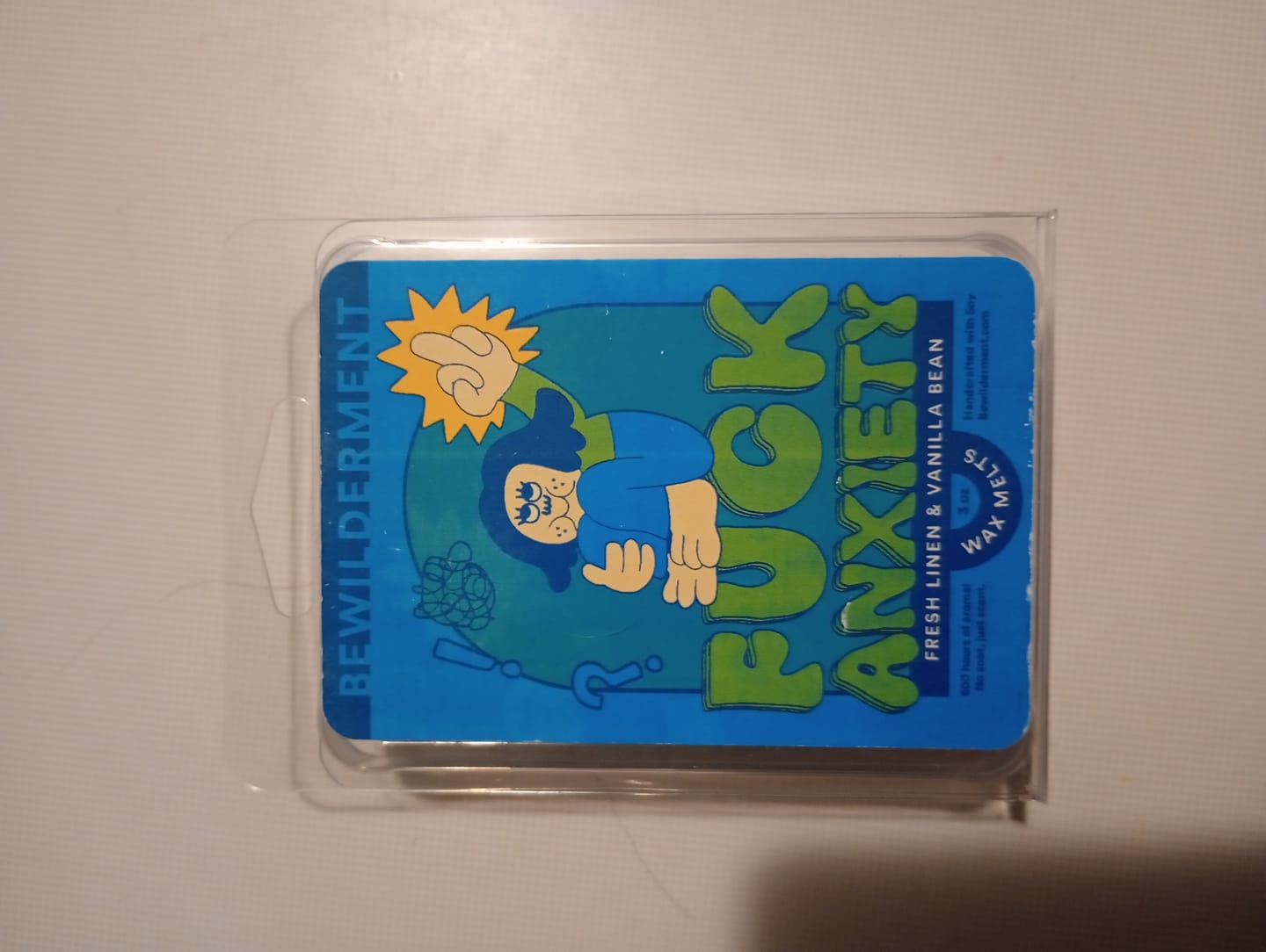 Customer photo review of F*ck Anxiety Wax Melts