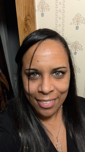 Customer photo review of Amazonia Green Prescription Colored Contact Lenses