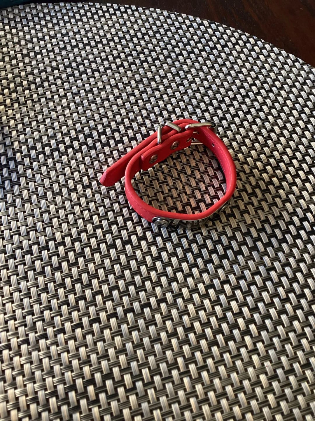 Customer photo review of Personalized PU Leather Pet Collar with Carved Name ID and Anti-Lost Feature - For Dogs and Cats