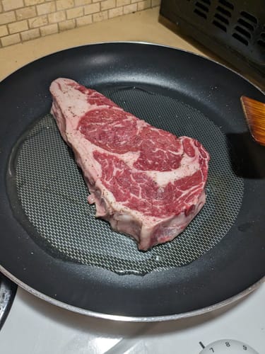 Customer photo review of Halal Ribeye Steak - Boneless