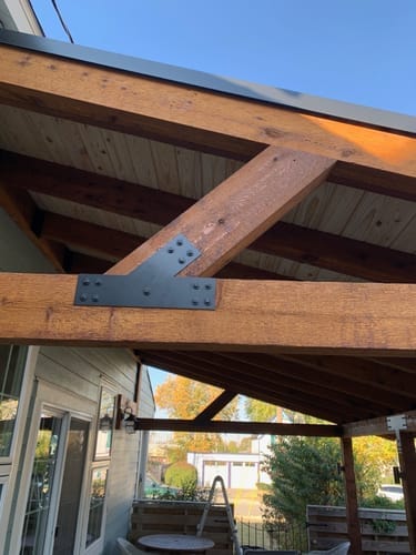 Customer photo review of T 45 Degree Leg Bracket for 6" Post
