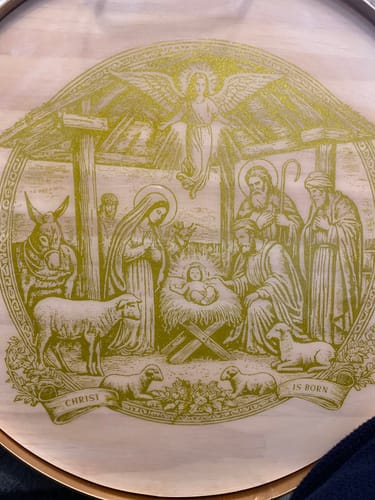 Customer photo review of Christ is Born - Mesh Stencil 12x12