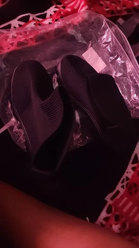 Customer photo review of Knit Ankle Boots Platform — Deep Forest Green | KIMLUD
