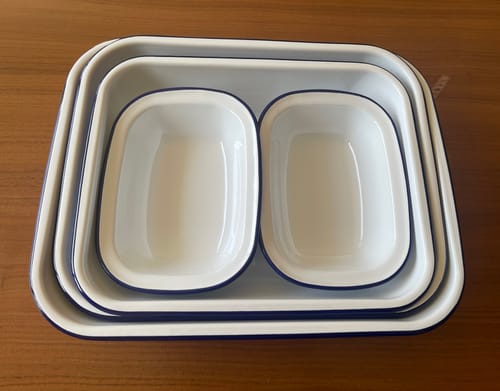 顧客對英國Falcon Enamelware 珐瑯烤焗盤5件套裝 Bake Set的照片評價