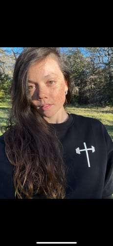 Customer photo review of God Is Good Crewneck