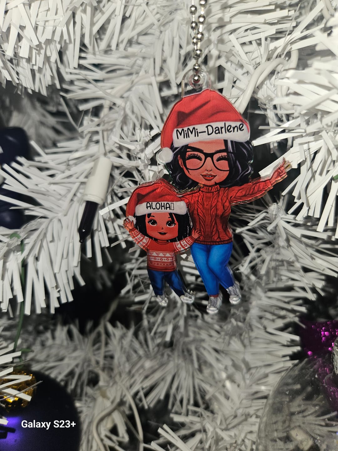 Customer photo review of Happy Christmas Doll Grandma Grandkids Gift For Granddaughter Grandson Personalized Acrylic Ornament