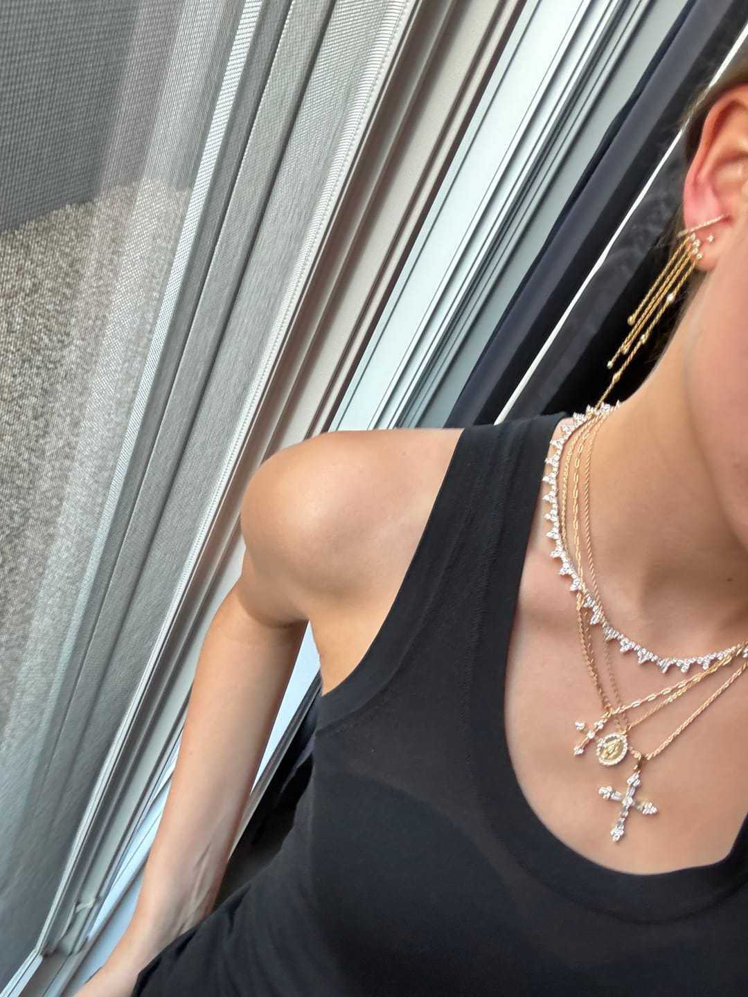 Customer photo review of Queen's Cross Necklace