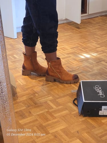 Customer photo review of Miss Black Odyssey 4 Ankle Boot - Tan