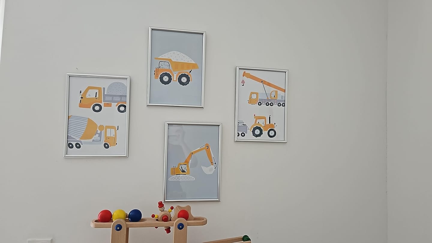 Customer photo review of Kinderzimmerposter | 8er Set A4 | Bagger