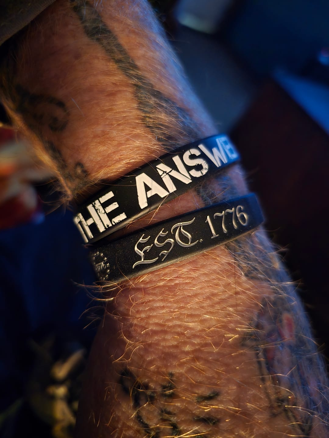Customer photo review of The Answer to 1984 Wristband
