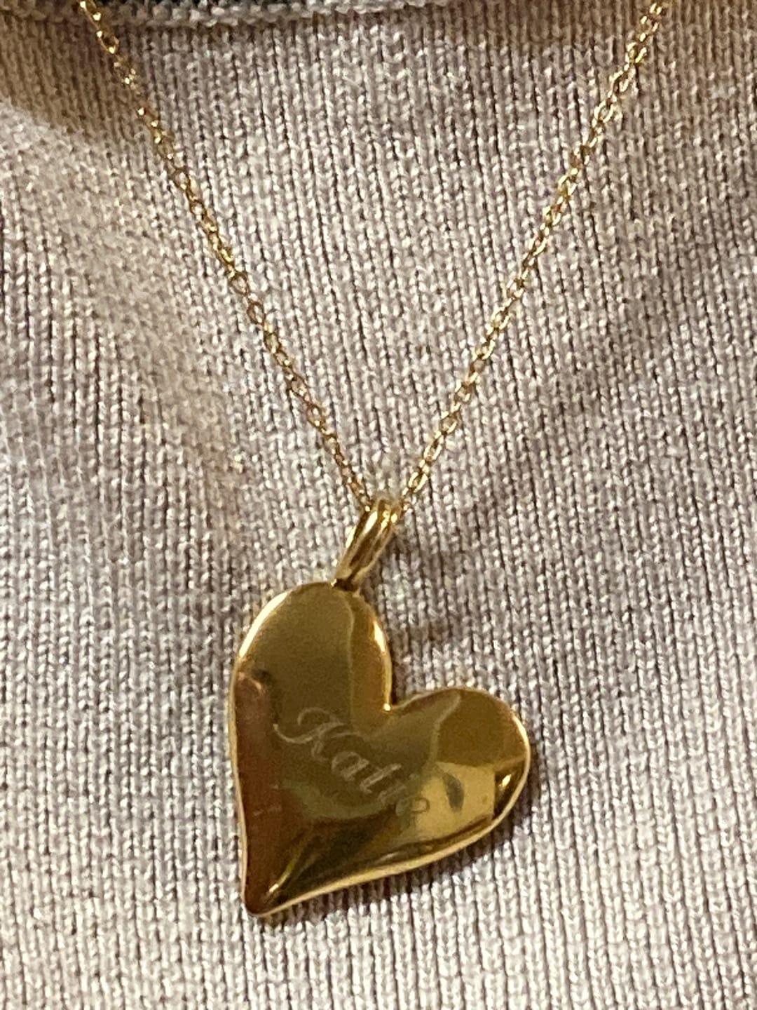 Customer photo review of Amore Pendant Necklace in Gold
