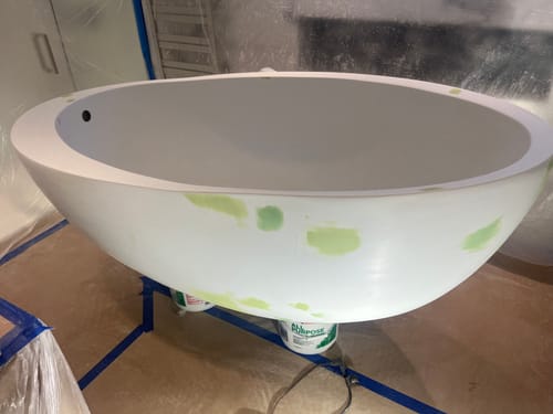 Customer photo review of Large Wall Damage - Tub and Shower Repair Kit