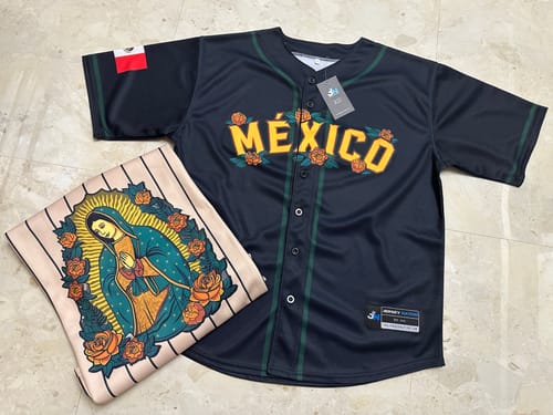 Customer photo review of Mexico Guadalupe Baseball Jersey