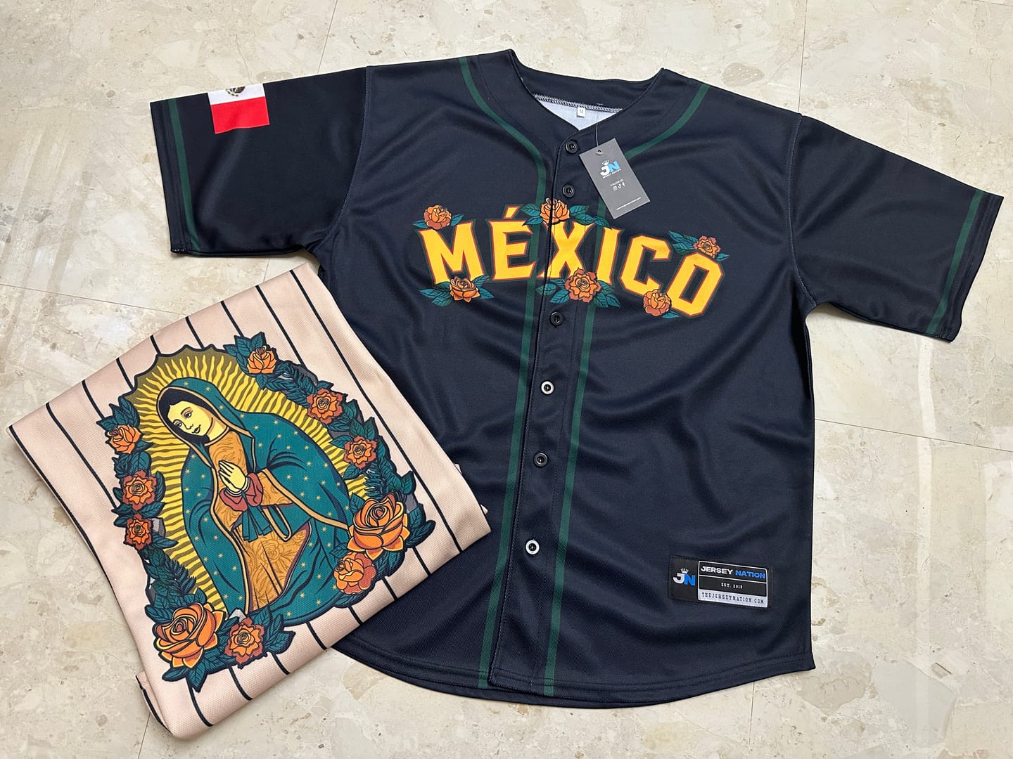 Customer photo review of Mexico Guadalupe Baseball Jersey