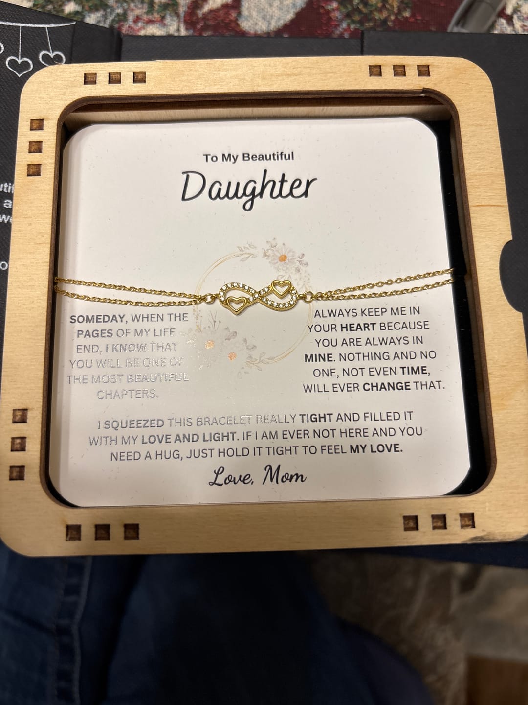 Customer photo review of (Almost Sold Out) Always Keep Me In Your Heart - Bracelet For Daughter