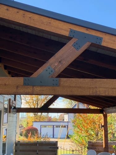 Customer photo review of T 45 Degree Leg Bracket for 6" Post