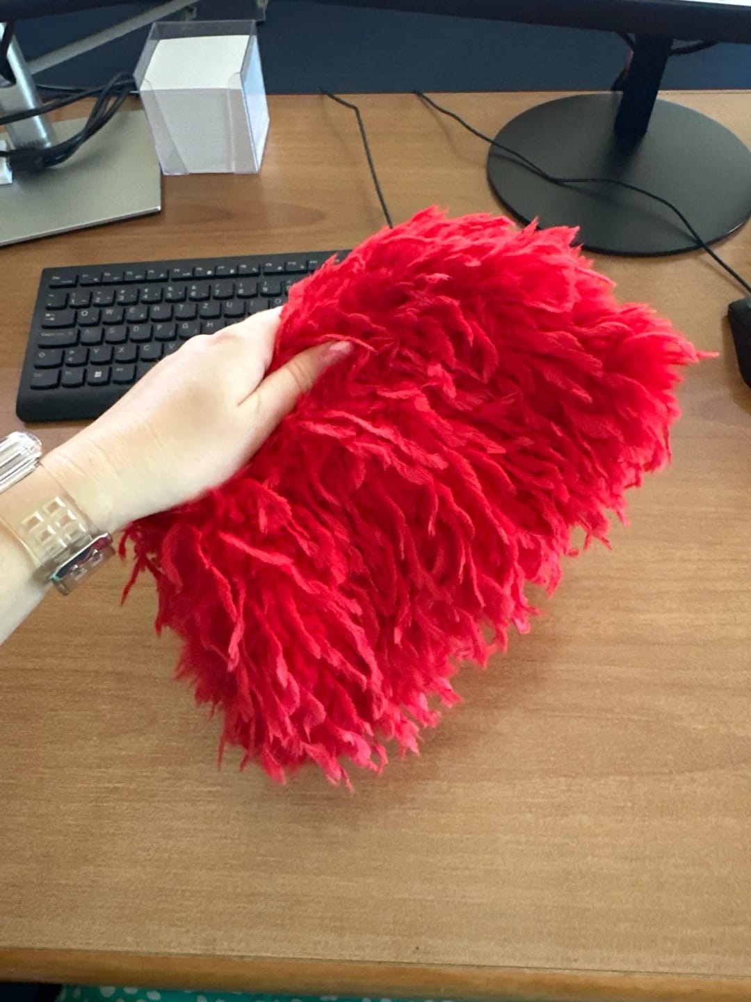 Customer photo review of Faux Feather Clutch Bag