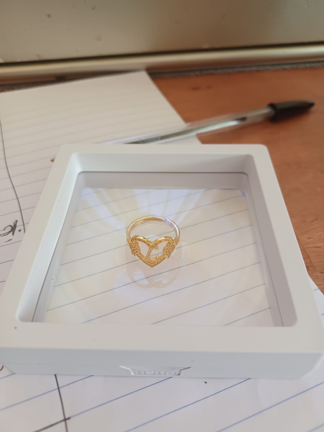 Customer photo review of Heart Initial Ring