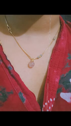 Customer photo review of bija - Rose Quartz Round Pendant