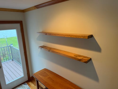 Customer photo review of Rustic Floating Shelves