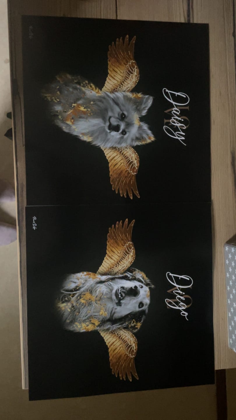 Customer photo review of Personalisiertes Portrait - Goldener Engel Stil