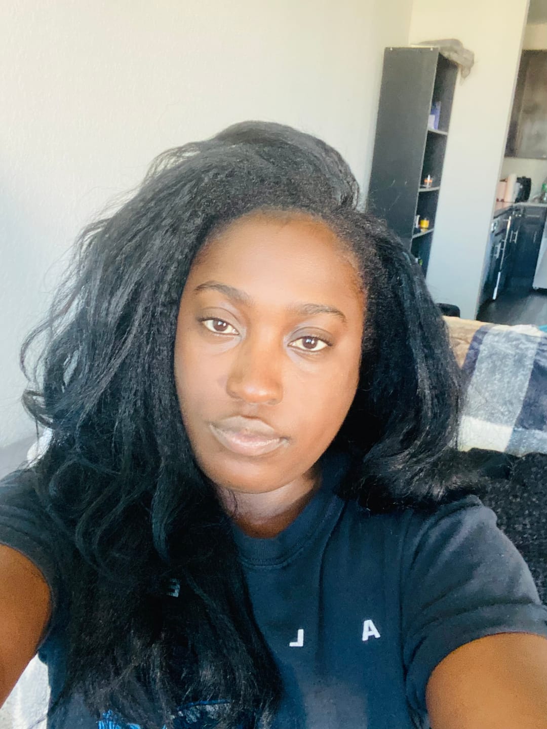 Customer photo review of Kinky Straight 13x4 Lace Front Wig ALS01