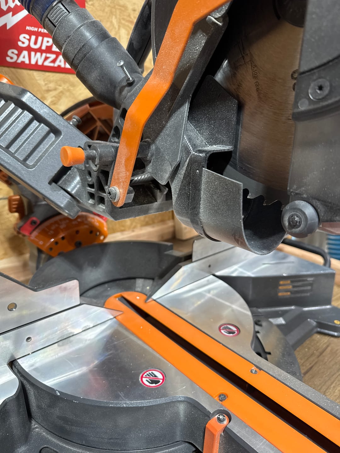 Customer photo review of Ridgid Dual Bevel Miter Saw Dust Collection