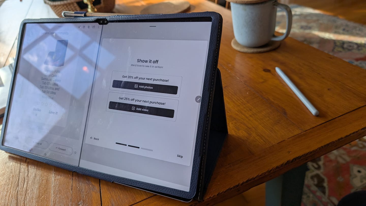 Customer photo review of Venture Folio Case Case - Samsung Galaxy Tab S10 Ultra, Tab S9 Ultra, and Tab S8 Ultra