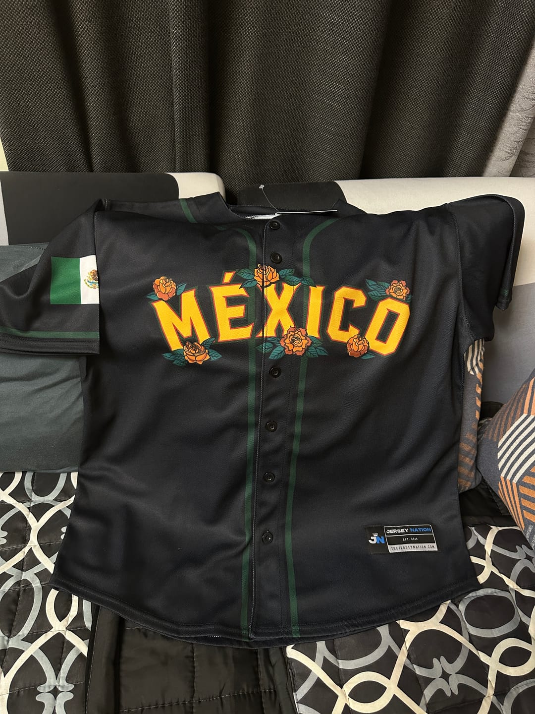 Customer photo review of Mexico Guadalupe Baseball Jersey
