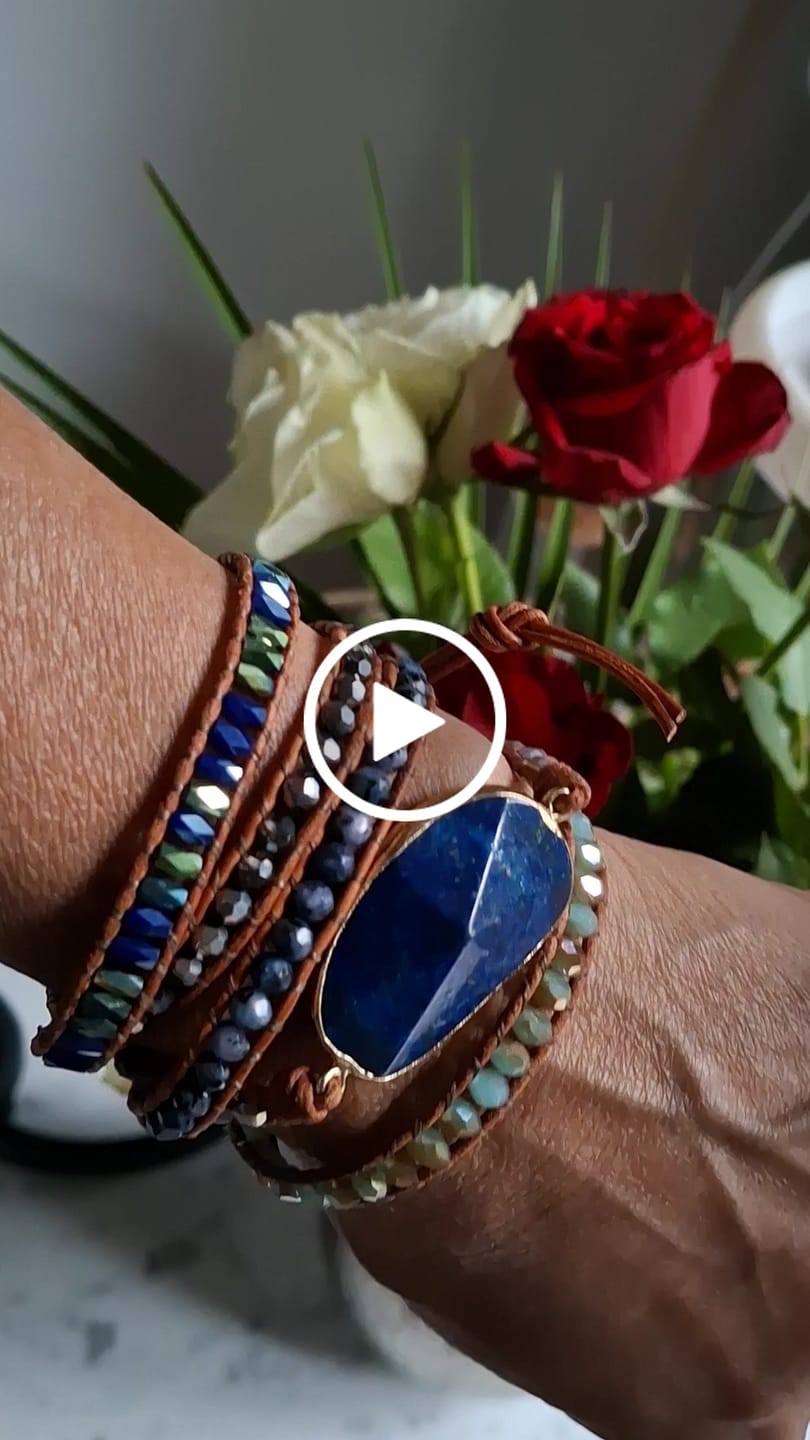 Customer video review of Bracelet lapis Lazuli "Bohème"