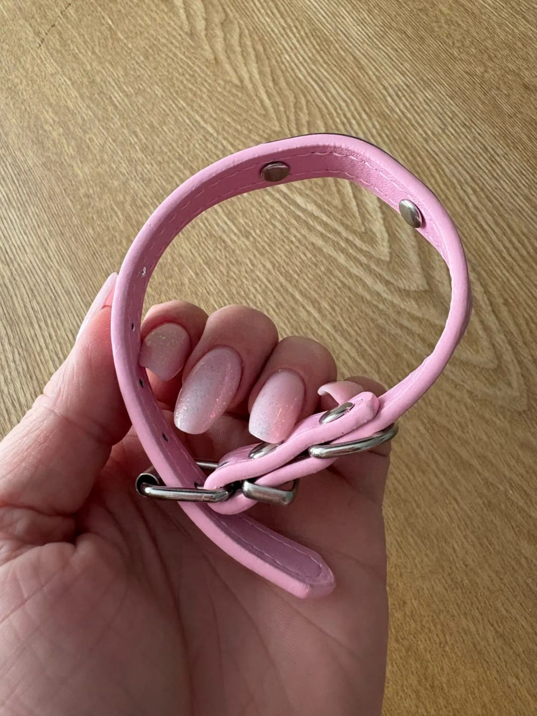 Customer photo review of Personalized PU Leather Pet Collar with Carved Name ID and Anti-Lost Feature - For Dogs and Cats