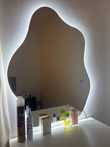 Customer photo review of Skylar Irregular Cloud Shape Wall Mirror with Backlit LED (2 Sizes)
