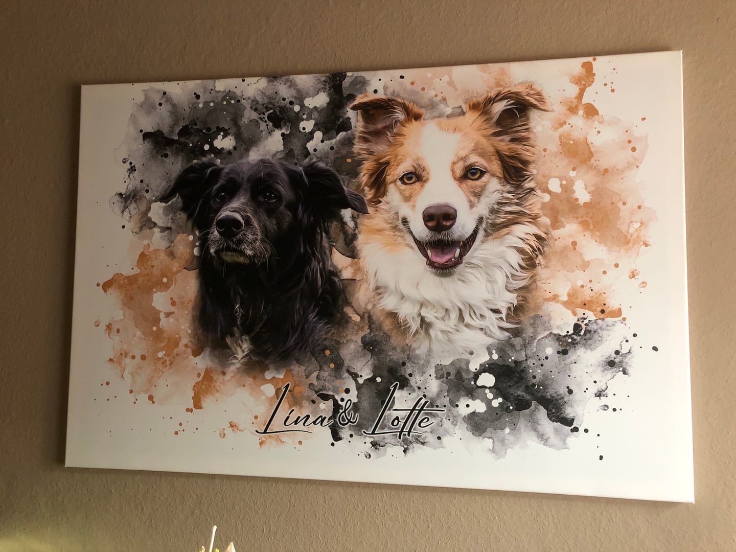 Customer photo review of Tierisches Wasserfarben Hunde Portrait