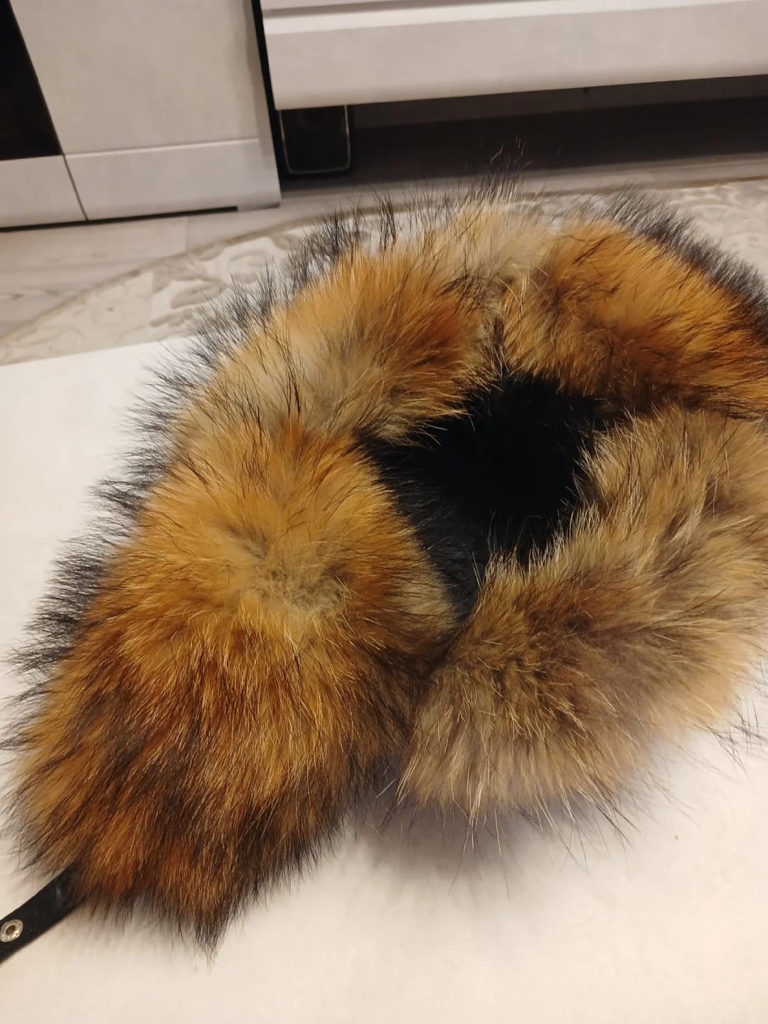 Customer photo review of Fox Fur Hat Real Sheepskin Top — Chestnut Brown | KIMLUD