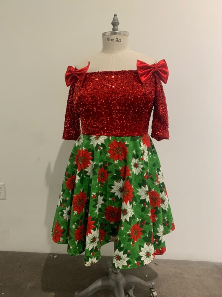 Customer photo review of Red Sequin on Velvet