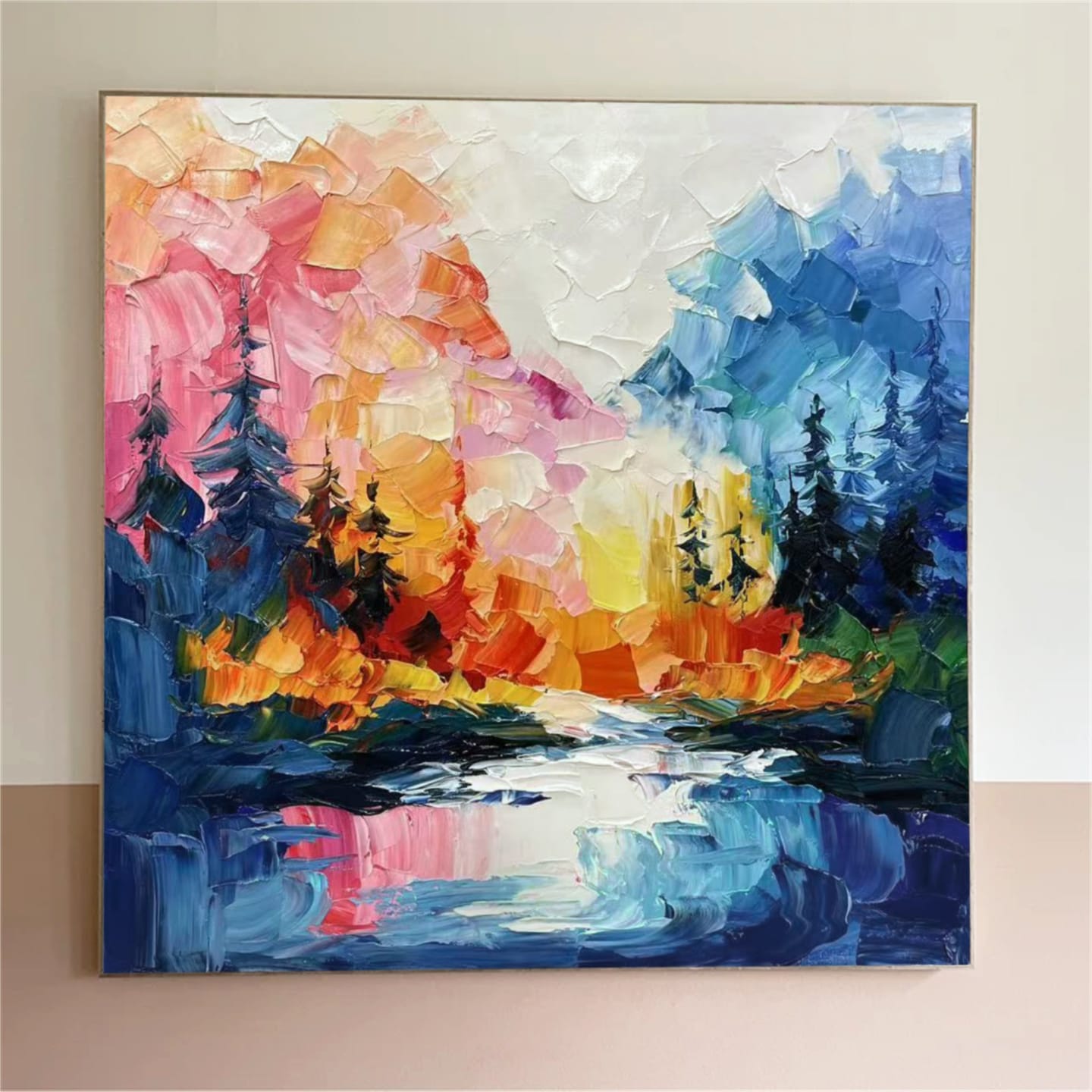 Customer photo review of Colorful Abstract Textured Painting Canvas #AT043