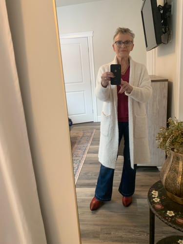 Customer photo review of My Cozy Teddy Robe (Cream)