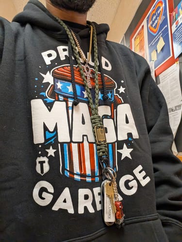 Customer photo review of Proud MAGA Garbage Hoodie