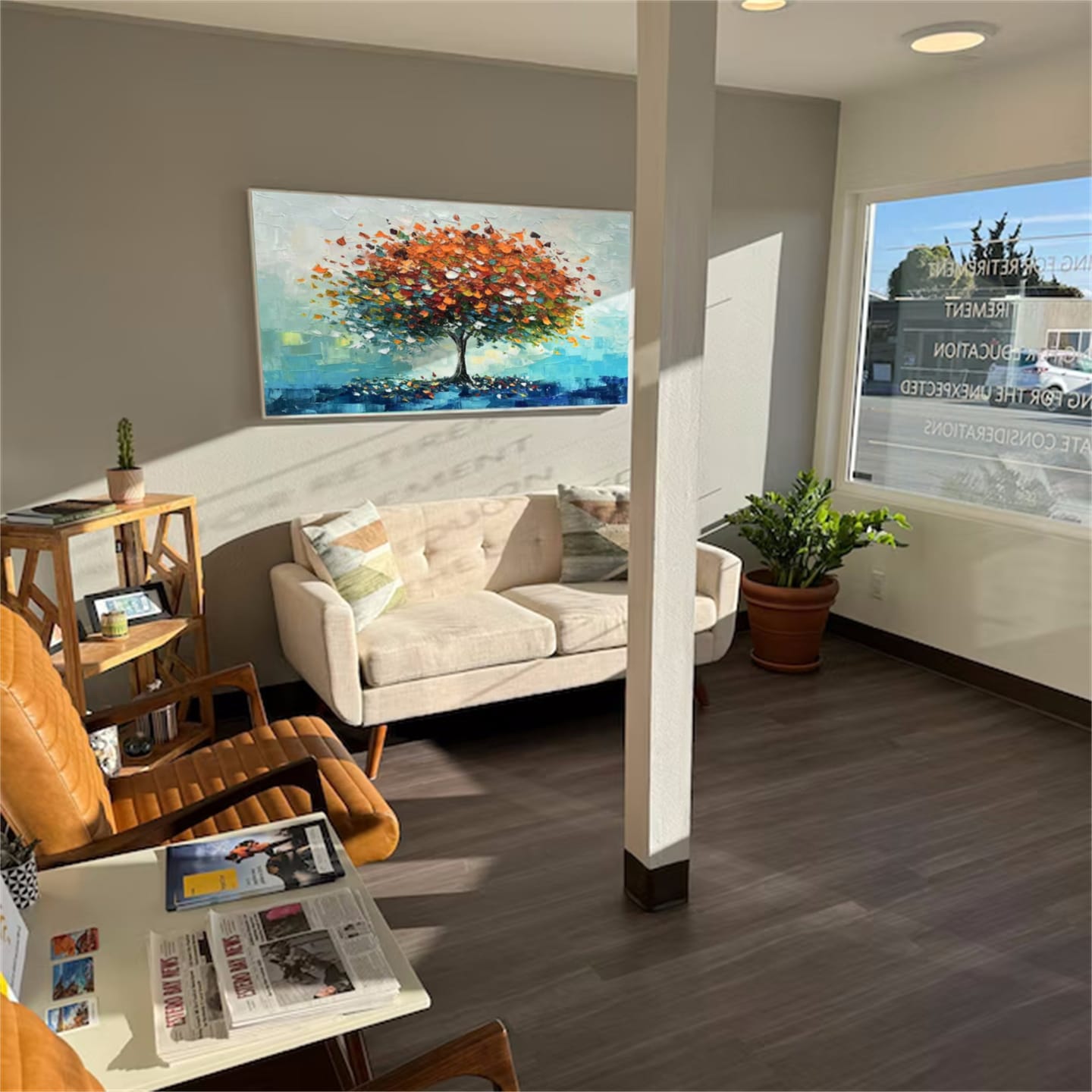 Customer photo review of Colorful Tree Textured Painting Canvas #TP004