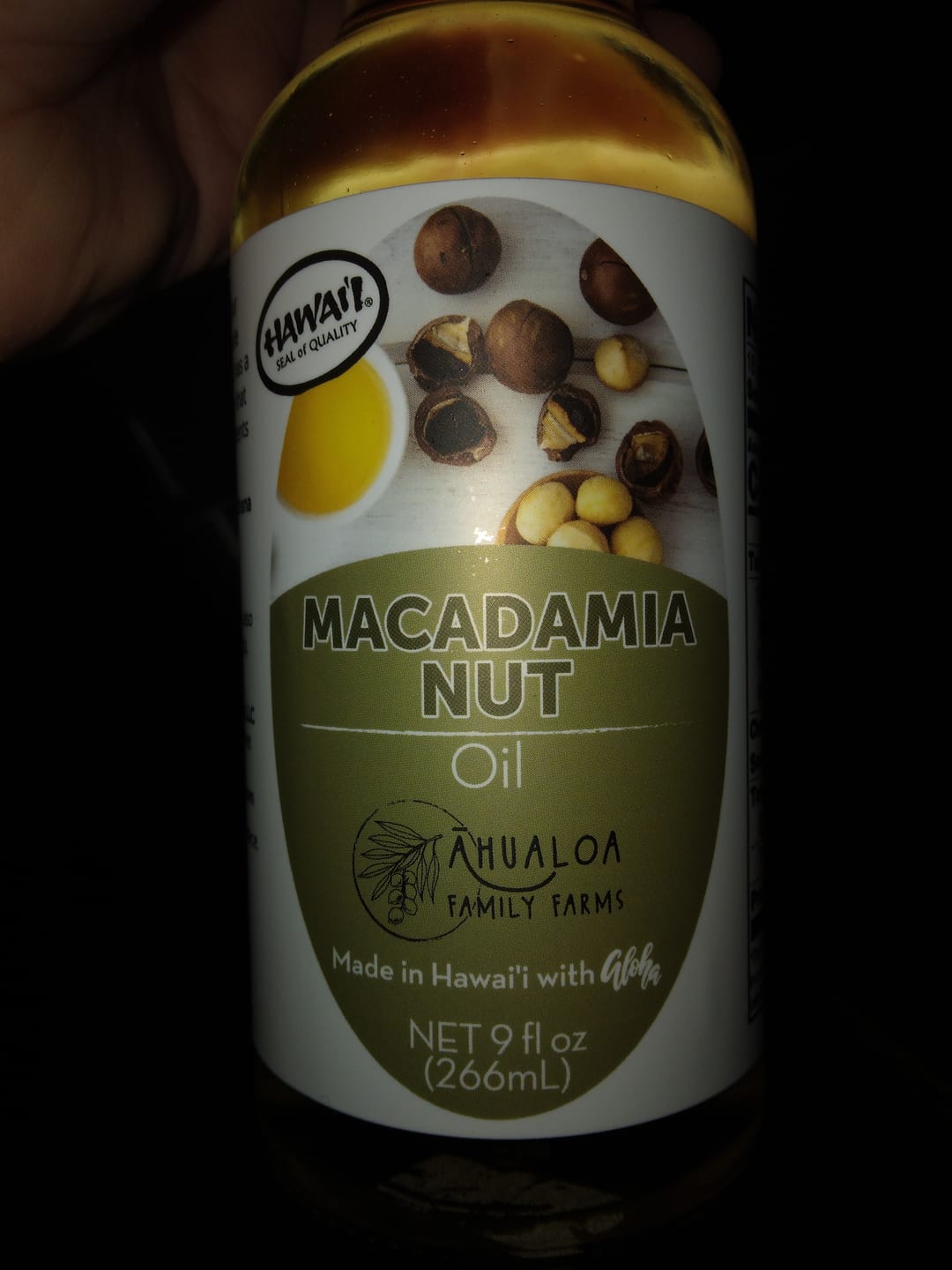 Customer photo review of Macadamia Nut Oil