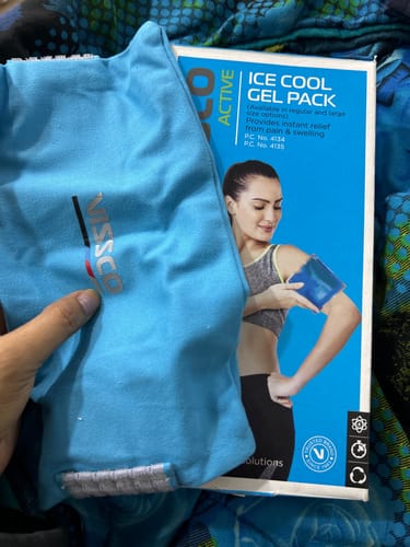 Customer photo review of Icecool Gel Pack | Re-Freezable for Instant Pain Relief & Swelling (Blue)