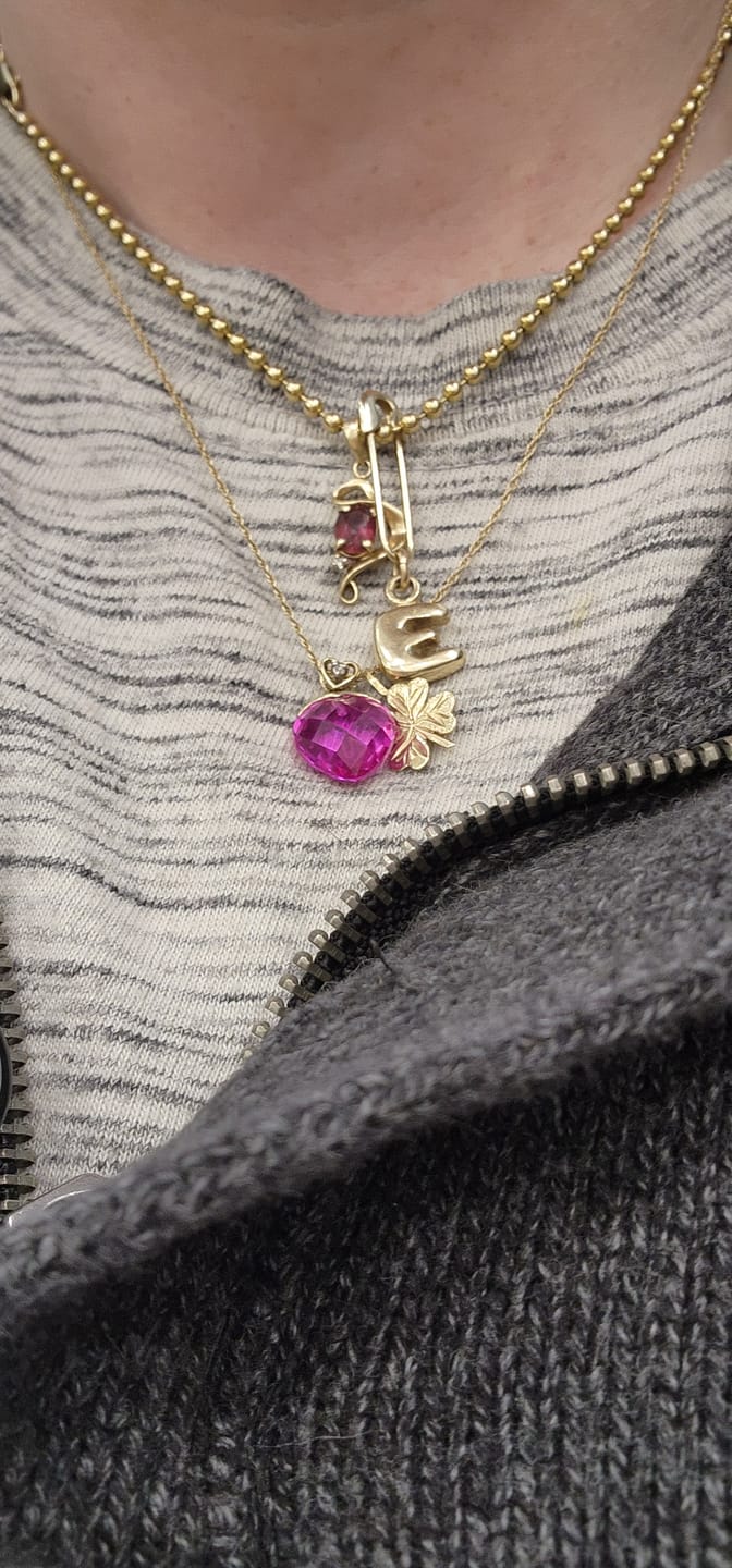 Customer photo review of 14K Single Safety Pin