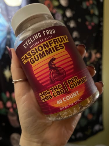 Customer photo review of Passionfruit Gummies, 10mg THC + 10mg CBD