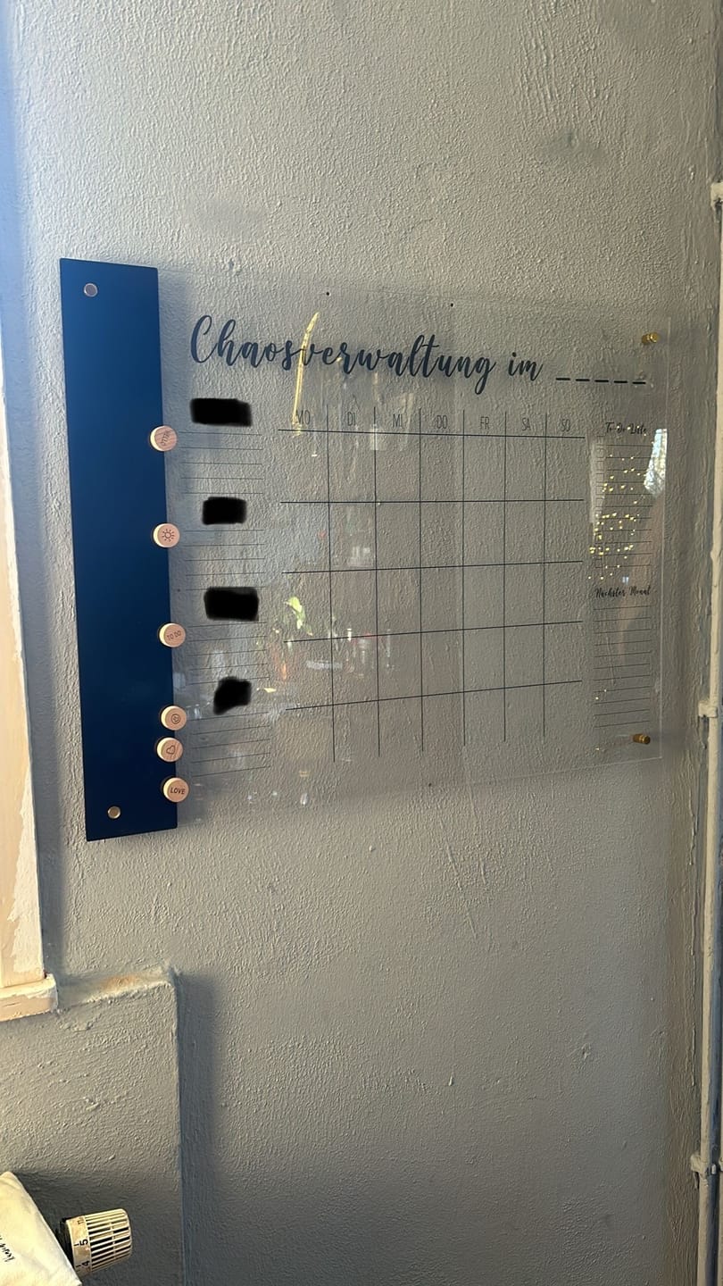 Customer photo review of Familienplaner für 4 Personen mit Magnetboard