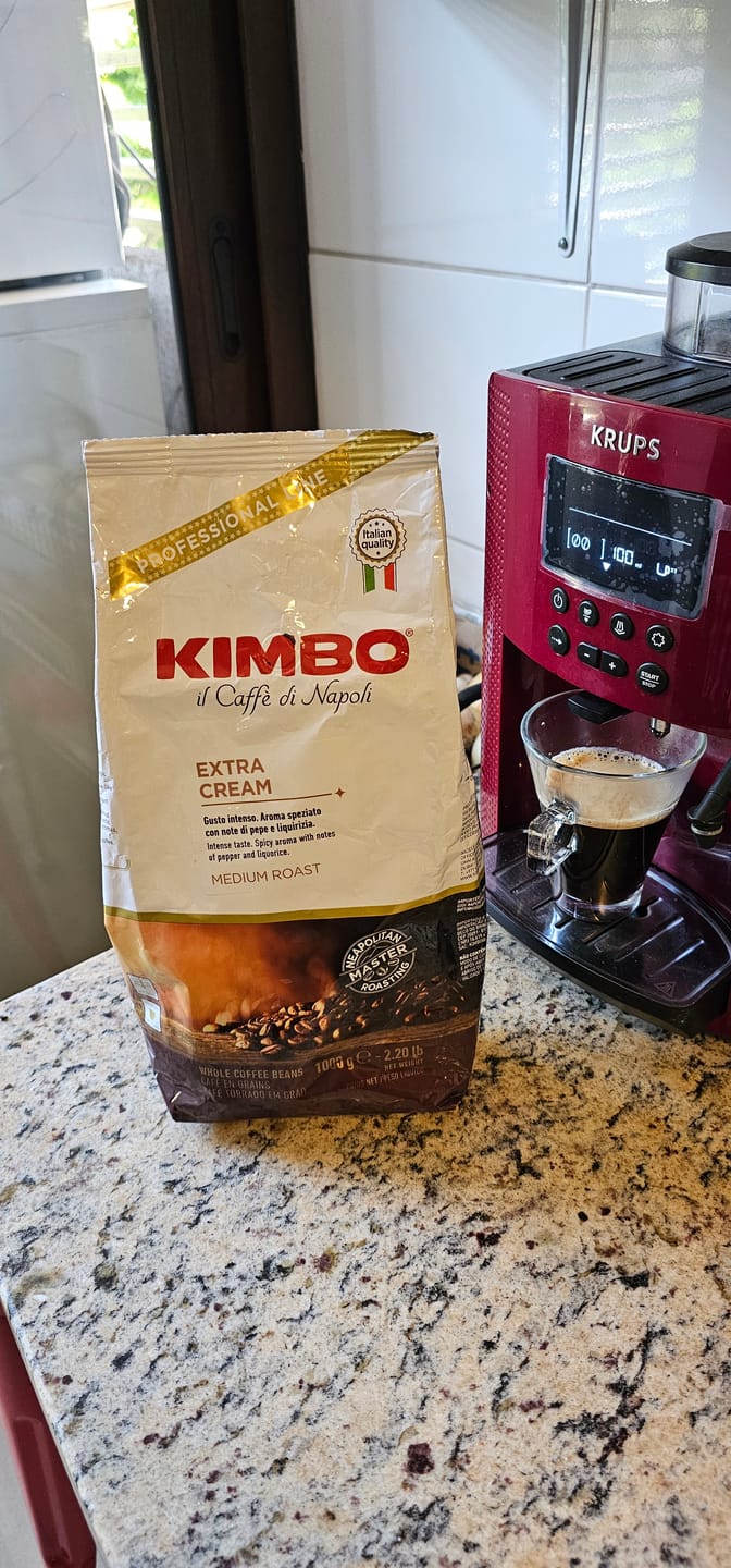 Customer photo review of Kimbo Espresso Extra Cream 1kg Grano Entero