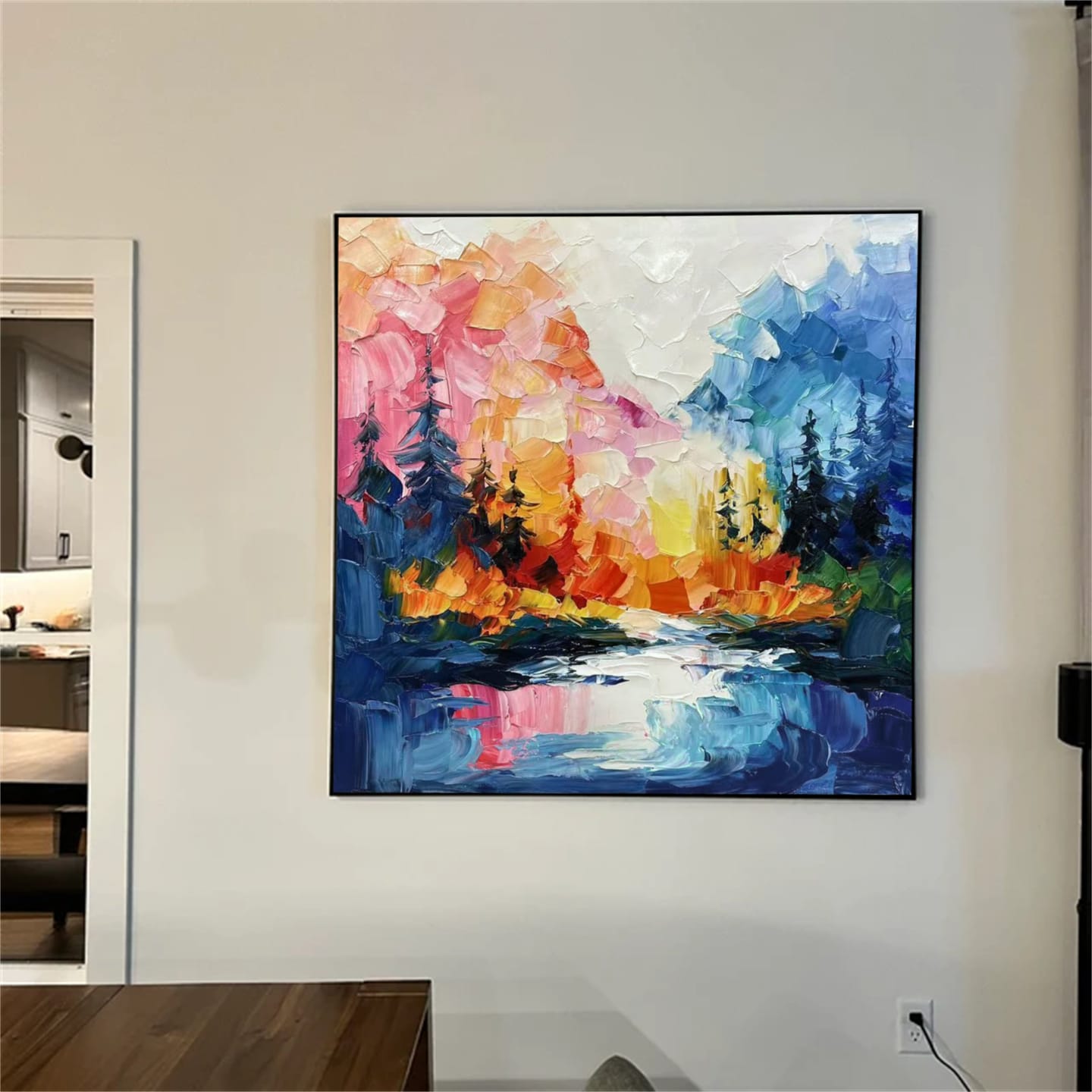 Customer photo review of Colorful Abstract Textured Painting Canvas #AT043